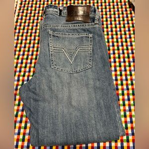 Mens rock & roll relaxed fit double barrel stack jeans 34x30